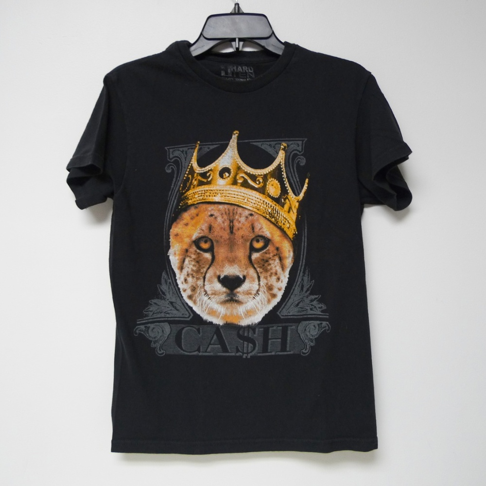 Hard Ten cat and cash print t-shirt